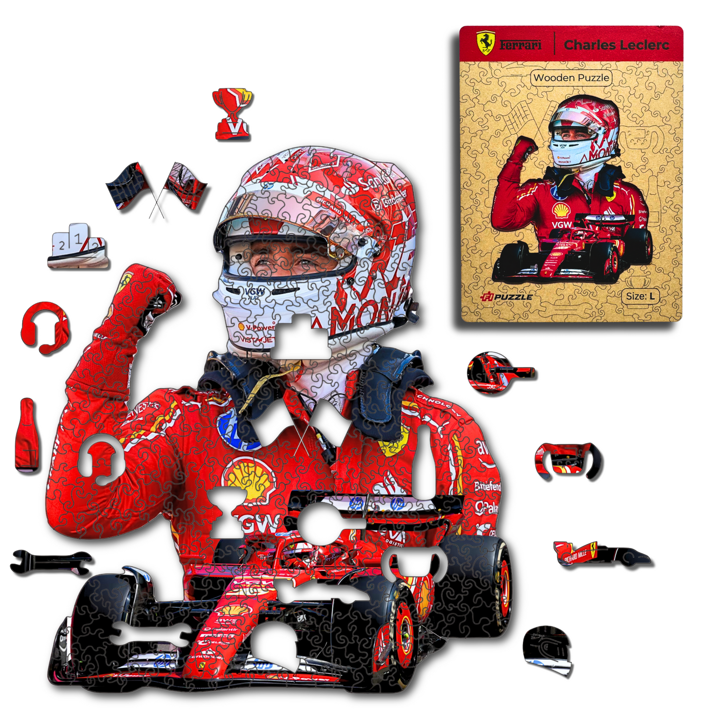 Charles Leclerc - Wooden Puzzle