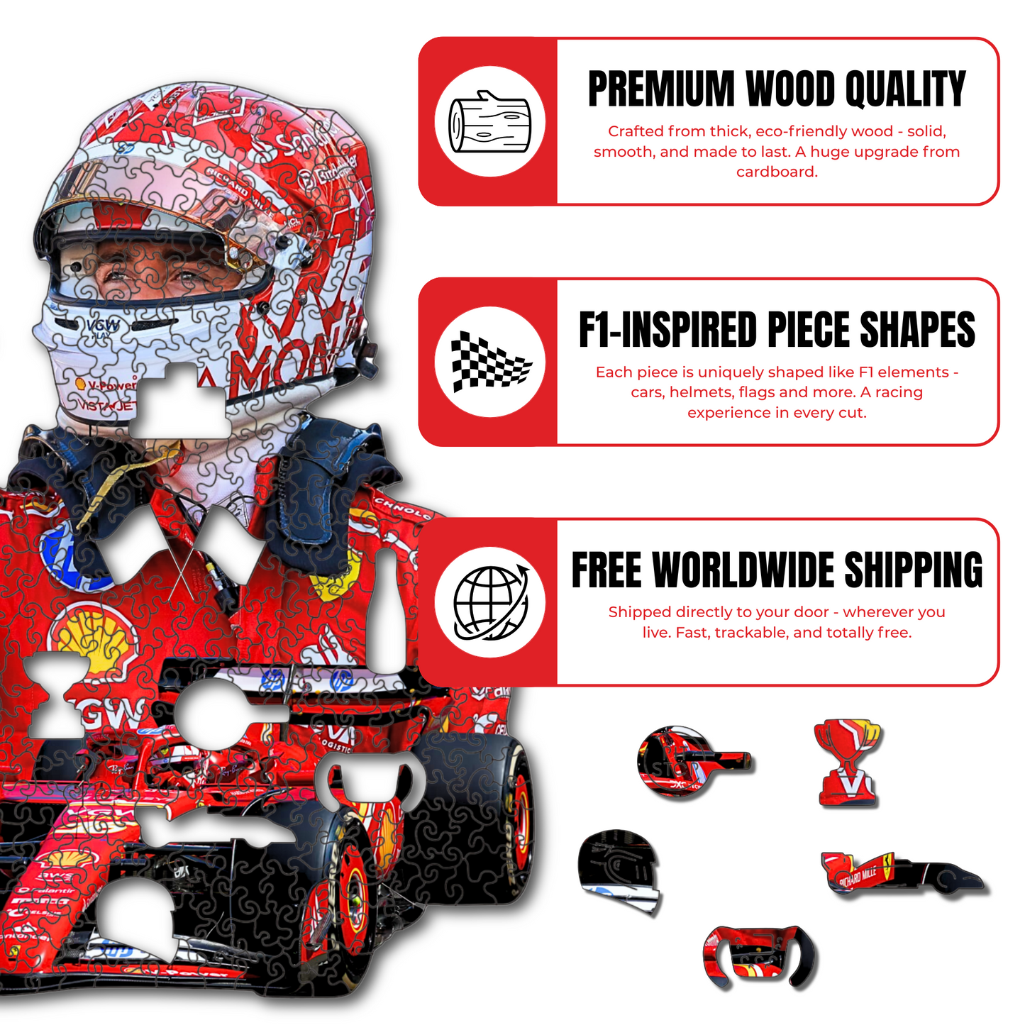 Charles Leclerc - Wooden Puzzle