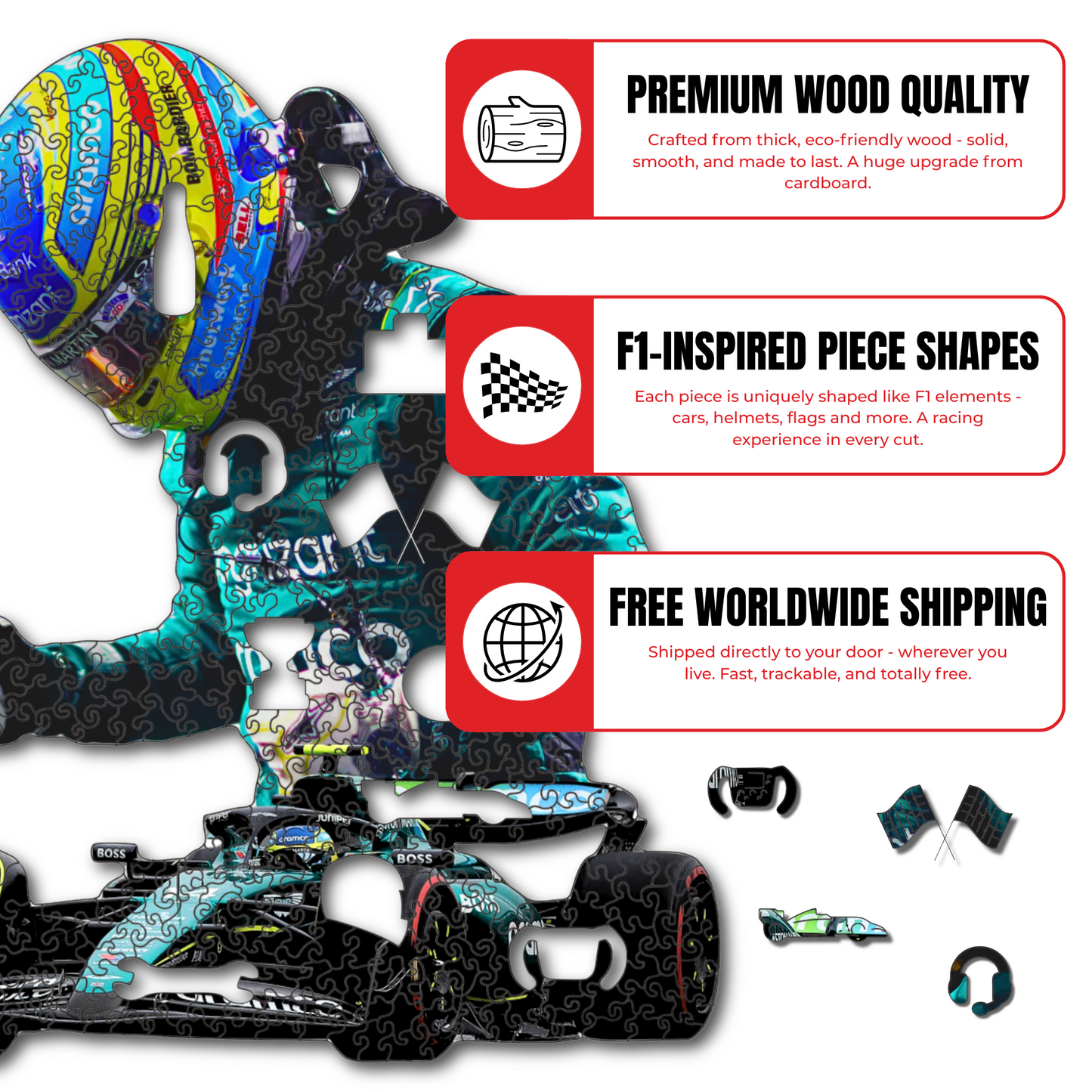Fernando Alonso - Wooden Puzzle
